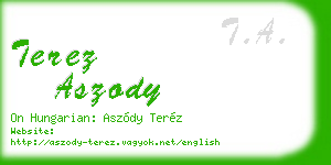 terez aszody business card