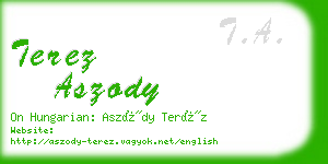 terez aszody business card